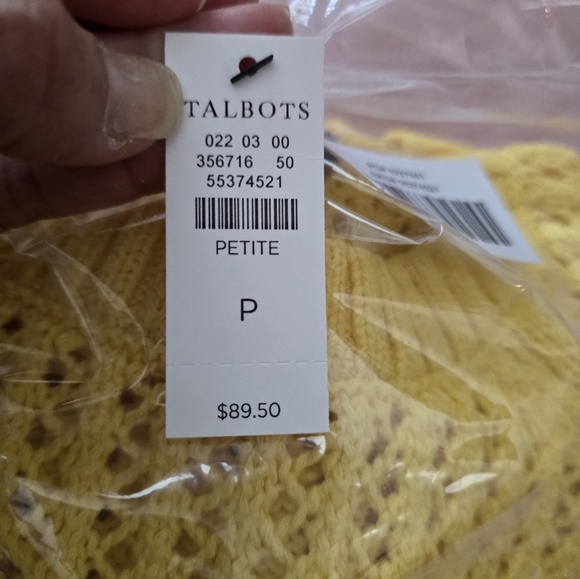 NEW Talbots petite yellow long sleeve sweater. - Picture 5 of 6